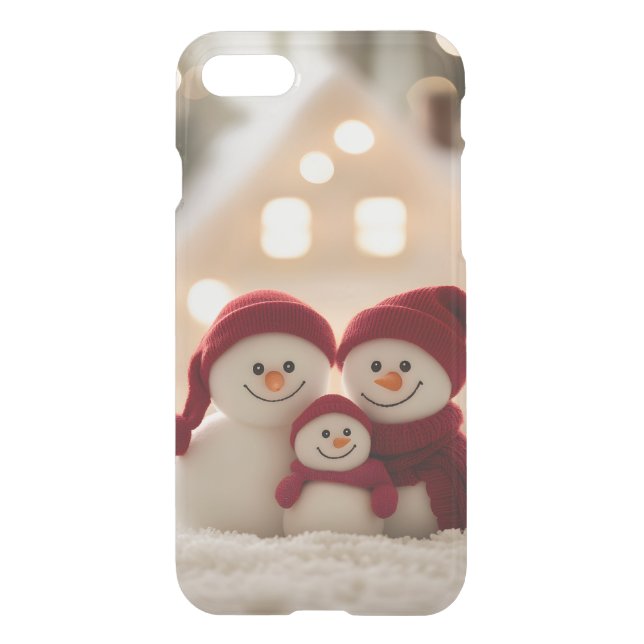 Cute Snowman Family Winter Christmas Uncommon iPhone Case (Back)