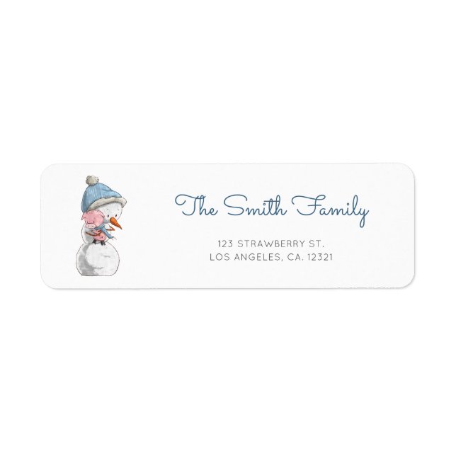 Cute Snowman Farm Return Address Label (Front)