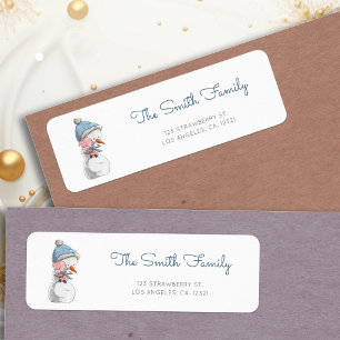 Cute Snowman Farm Return Address Label