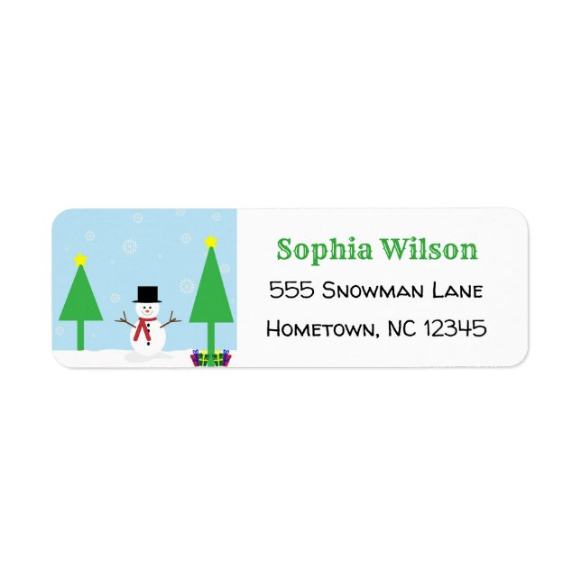 Cute Snowman Festive Fun Winter Label (Front)