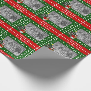 Cute Snowman Festive Tree Your Photo Personalized Wrapping Paper