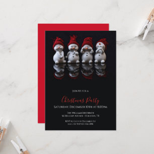 Cute Snowman Figures Christmas Invitation