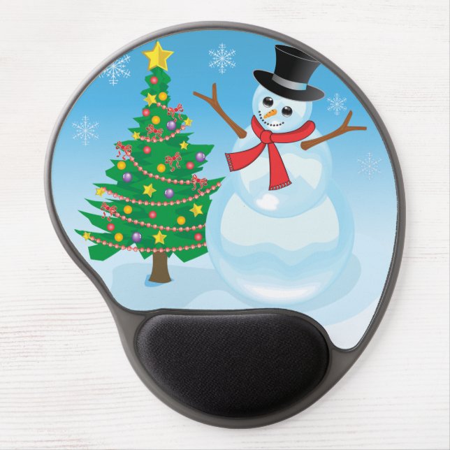 Cute Snowman Gel Mouse Pad (Front)