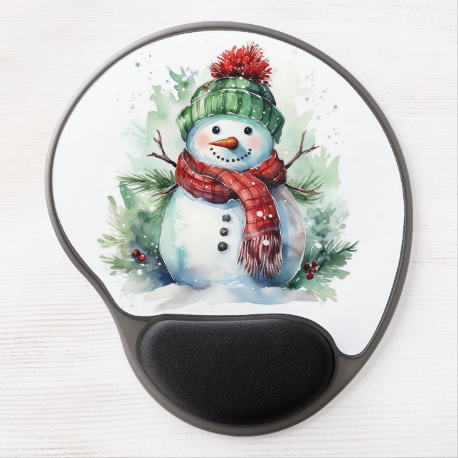 Cute Snowman Gel Mousepad (Front)