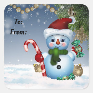 Cute Snowman Gift Stickers