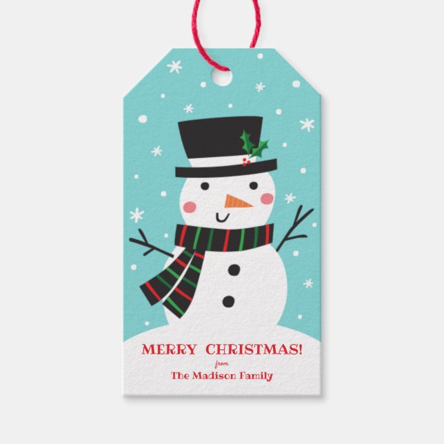 Cute Snowman Gift Tags (Front)