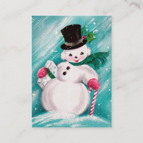 Cute Snowman Girl Business Card Template