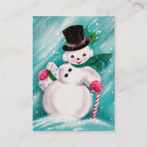 Customizable Cute Snowman Girl Business Card Template
