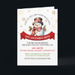 Cute Snowman Gold Snowflakes Christmas Folded Invitation<br><div class="desc">Cute Snowman Gold Snowflakes Christmas Folded Invitation is perfect for your dinner party menu or a folded party invitation with a fun snowman theme! Gold accents are printed not foil. Contact us for a custom design request anytime!</div>