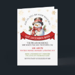 Cute Snowman Gold Snowflakes Christmas Folded Invitation<br><div class="desc">Cute Snowman Gold Snowflakes Christmas Folded Invitation is perfect for your dinner party menu or a folded party invitation with a fun snowman theme! Gold accents are printed not foil. Contact us for a custom design request anytime!</div>