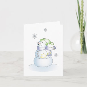 Cute Snowman Happy Holidays Greeting Card