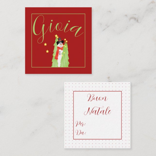 Cute Snowman Holiday Joy  Note Card (Front/Back)