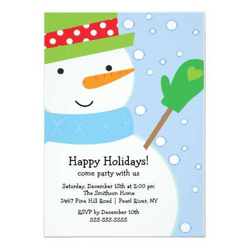 Cute Snowman Holiday Party Invitation | Zazzle