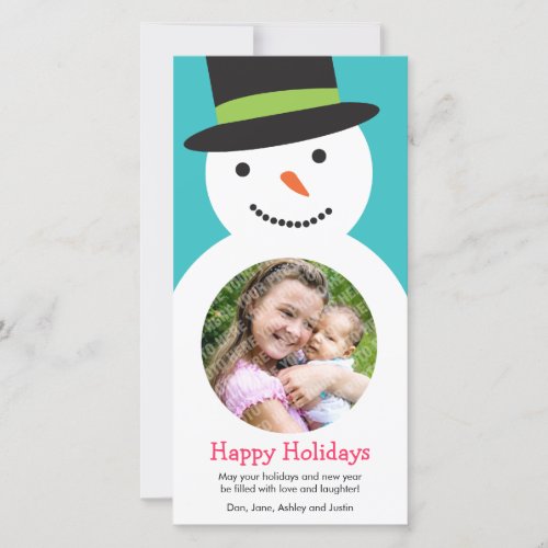 Cute Snowman Holiday Photo Card