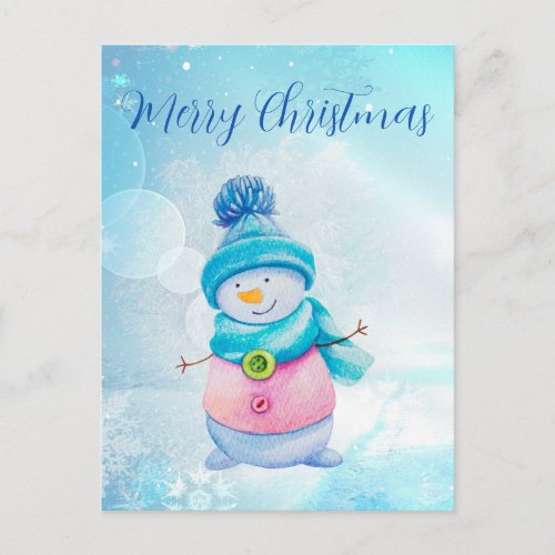 Cute Snowman Holiday Postcard