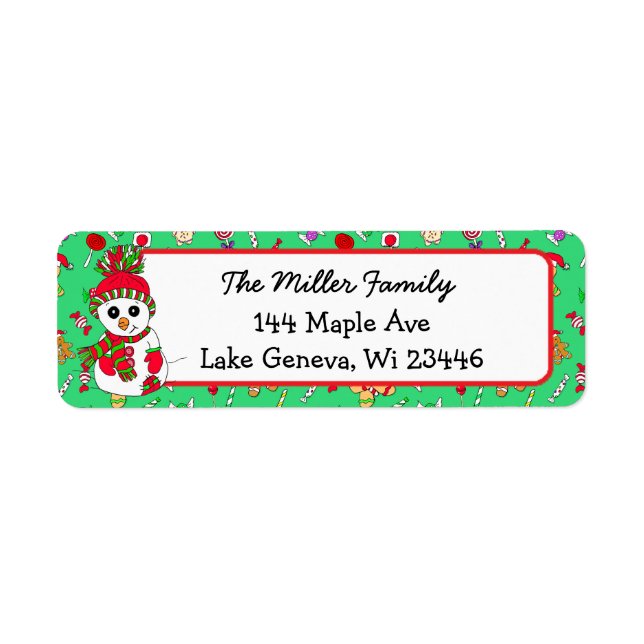 Cute Snowman Holiday Seasonal Festive Label (Front)