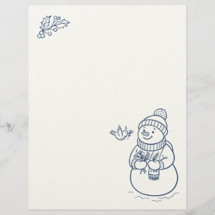 Cute Snowman Holiday Stationery