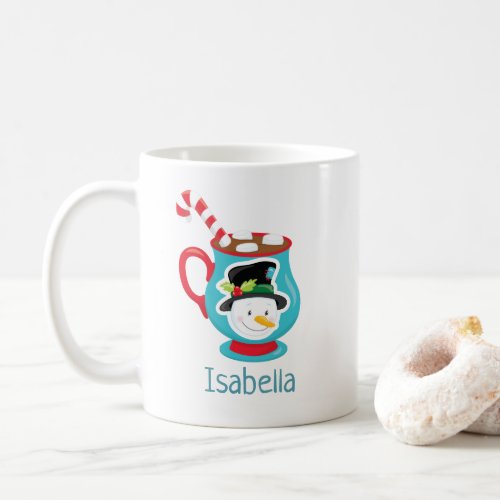 Cute Snowman Hot Cocoa Personalized Christmas Mug
