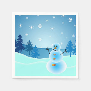 Cute snowman illustration napkins