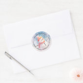Cute snowman illustration painting return address classic round sticker (Envelope)