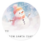 Cute snowman illustration to from gift tag sticker