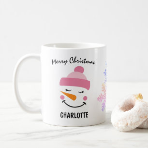 Cute Snowman In A Skiing Hat. Merry Christmas Coffee Mug