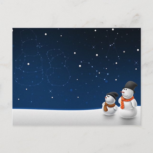 cute  Snowman in love Postcard (Front)