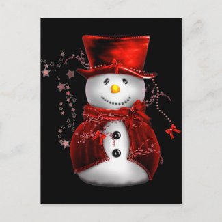 Cute Snowman in Red Velvet Christmas