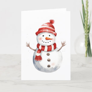Cute Snowman in the Snow Blank Card