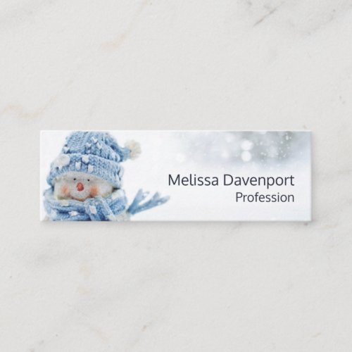 Cute Snowman in Winter Photograph Christmas Mini Business Card