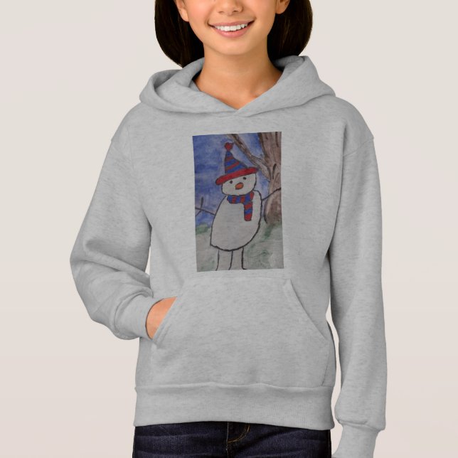 Cute Snowman Kids Hoodie (Front)