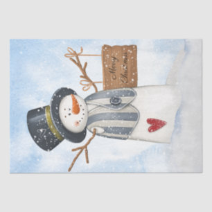 Cute Snowman Kids Watercolor Winter Christmas Tissue Paper