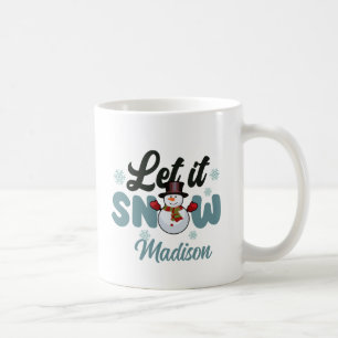 Cute Snowman Let It Snow Personalized Coffee Mug