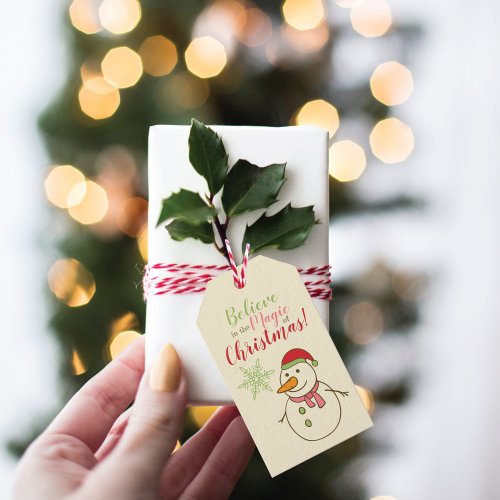 Cute Snowman Magic of Christmas Gift Tags