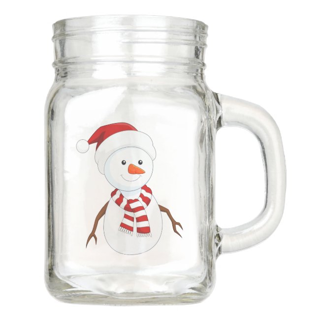 Cute Snowman Mason Jar