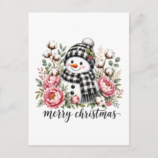 Cute Snowman Merry Christmas Invitation Postcard