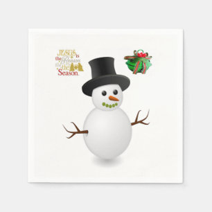 Cute Snowman Merry Christmas Paper Napkins