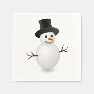 Cute Snowman Merry Christmas Paper Napkins