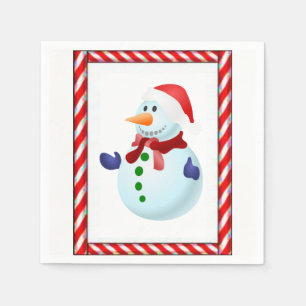 Cute Snowman Merry Christmas Paper Napkins