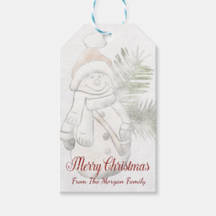 Cute Snowman,Merry Christmas-Personalized Gift Tags
