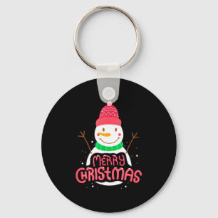 Cute Snowman Merry Xmas Merry Christmas Happy New Keychain