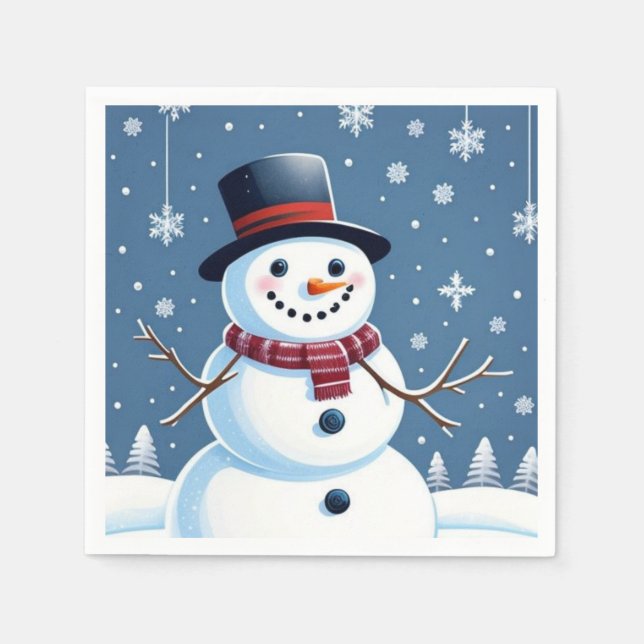 Cute Snowman  Napkins (Front)
