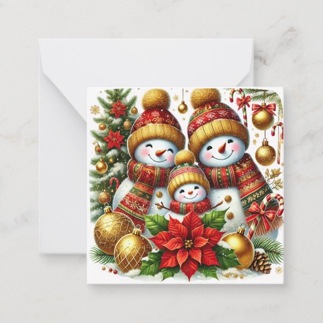Cute Snowman Note Card (Front)