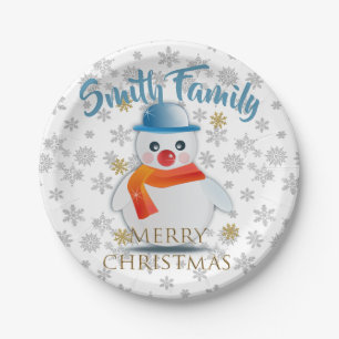 Cute Snowman Paper Plates