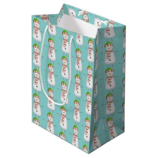 Cute Snowman Pattern - Aqua Blue Christmas