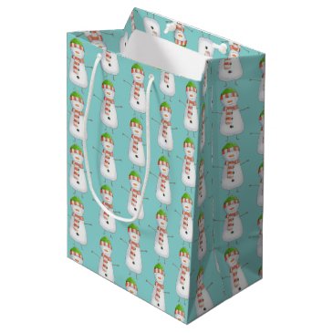 Cute Snowman Pattern - Aqua Blue Christmas