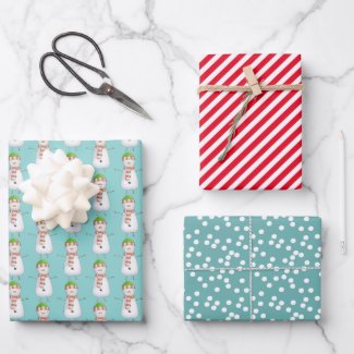 Cute Snowman Pattern - Aqua Blue Christmas