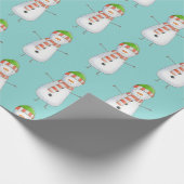 Cute Snowman Pattern Christmas Wrapping Paper (Corner)