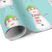 Cute Snowman Pattern Christmas Wrapping Paper (Roll Corner)