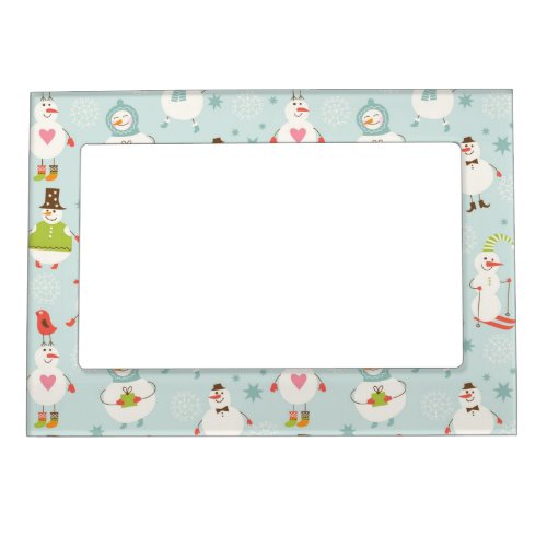 Cute Snowman Pattern Magnetic Picture Frame